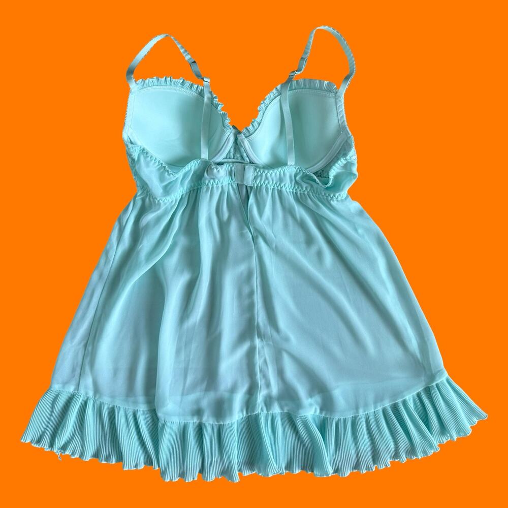 00's vintage chiffon lace bustier y2k 2pc lingerie set MEDIUM cinema etoile - Picture 5 of 8